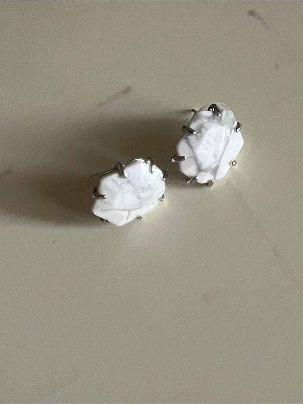 Kendra Scott White Howlite Prong-Set Stud Earrings